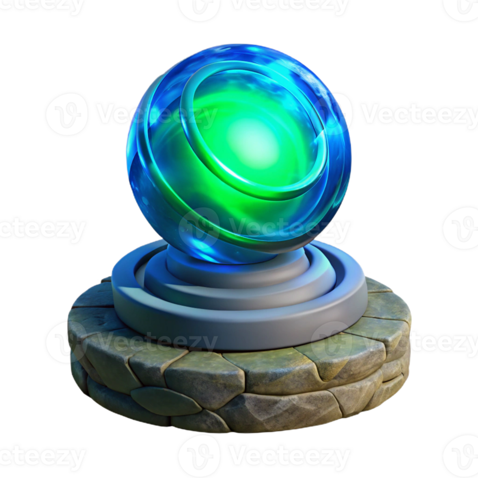 magnificent abstract 3D Render Orb Green Blue Glass Sphere exclusive png