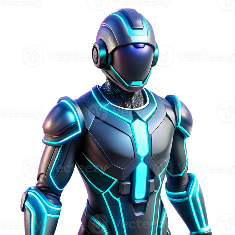 extraordinary minimalist Futuristic Robot 3D Render original png