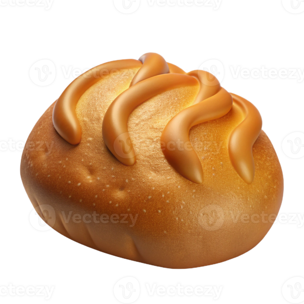 dramatic minimalist Golden Caramel Bun 3D Render professional png