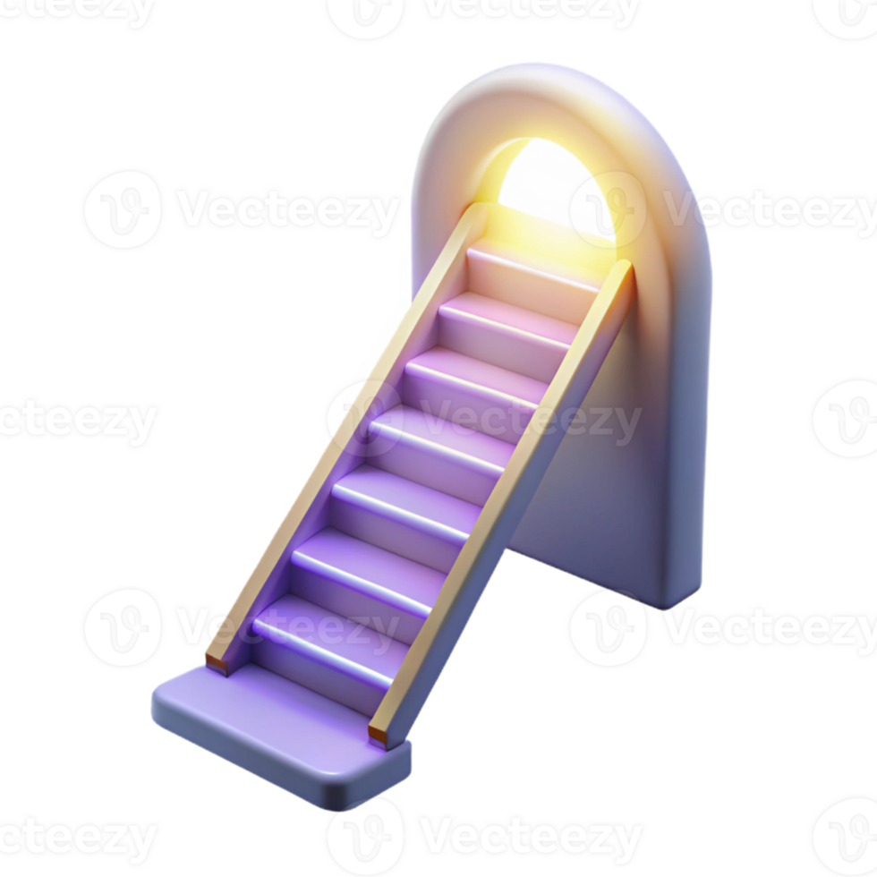 stunning rustic 3D Render Staircase Illustration, Steps to Success genuine png