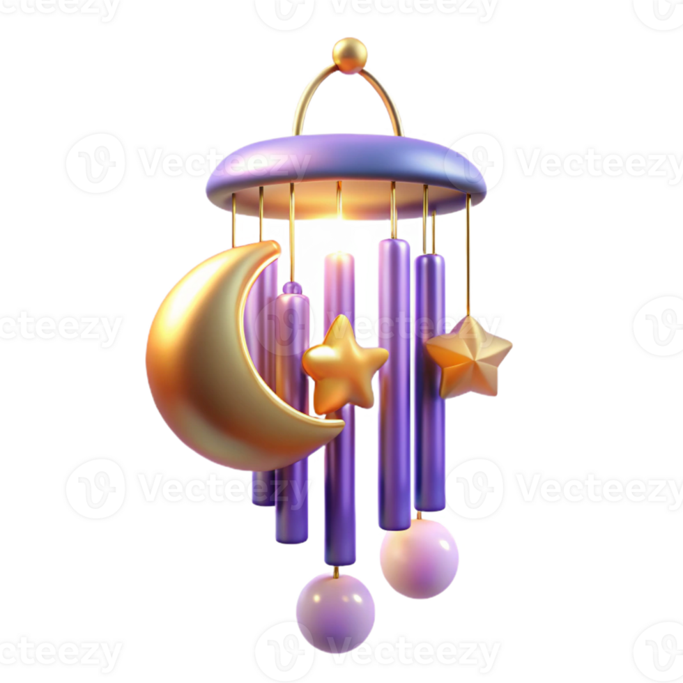 extraordinary traditional 3D Render Celestial Mobile Illustration premium png