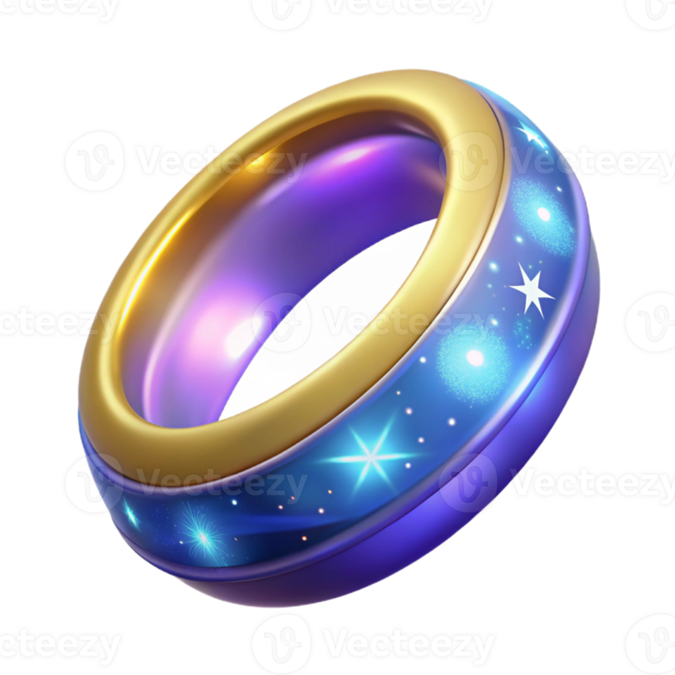 elegant contemporary 3D Render Cosmic Ring Illustration high resolution png
