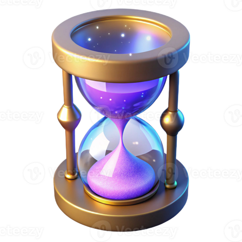 serene rustic 3D Render of a Glittering Hourglass genuine png