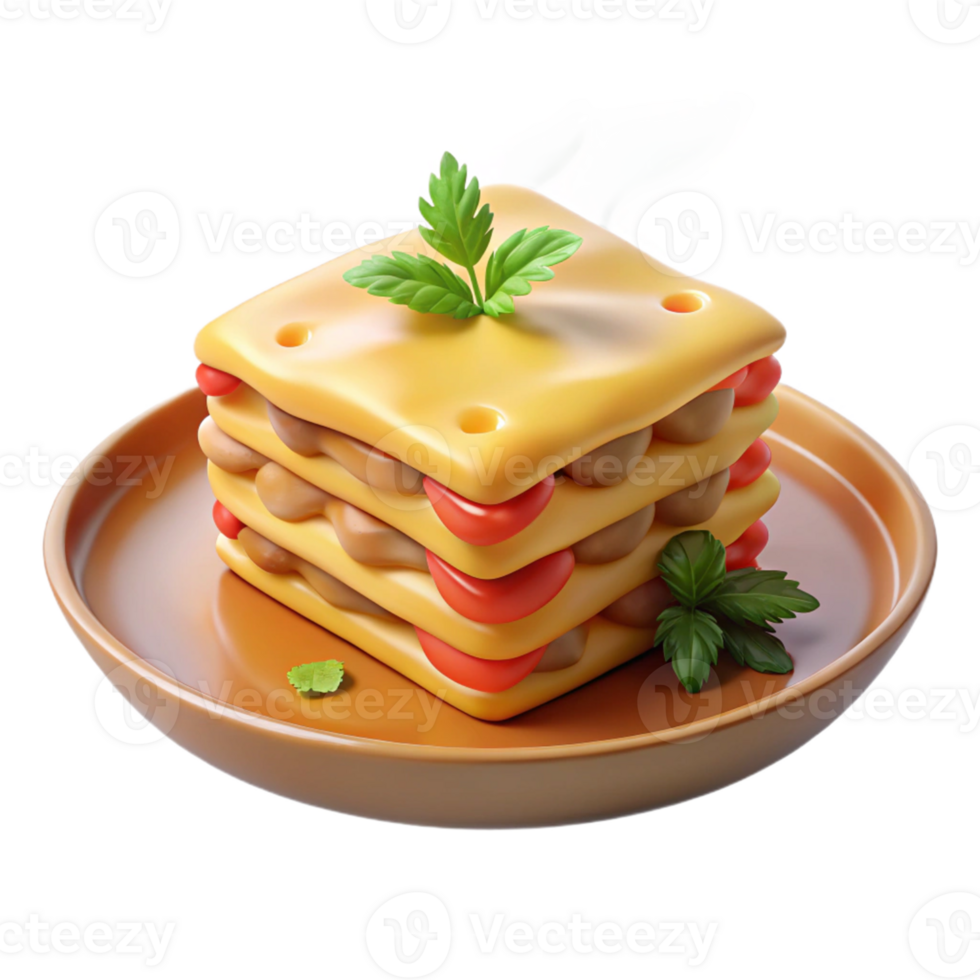 serene classic 3D Render of Delicious Layered Food 4K png