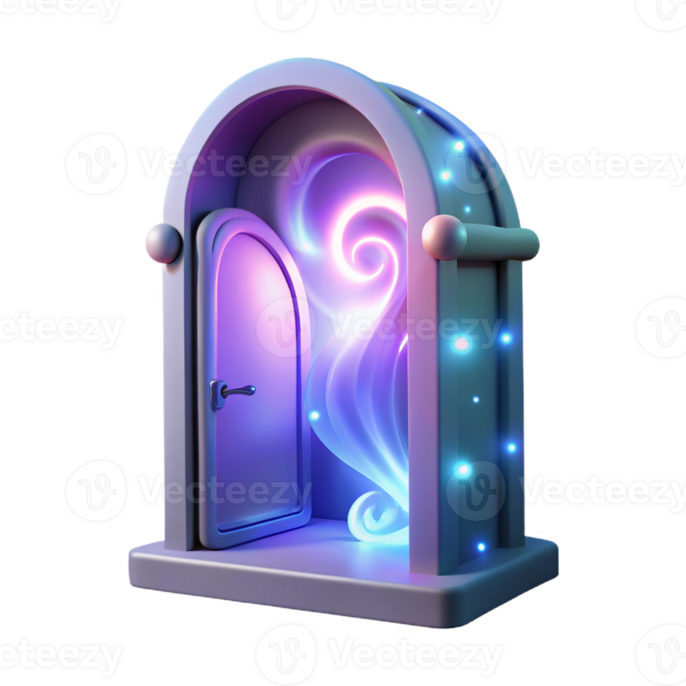 impressive abstract 3D Render Magical Doorway Illustration premium png