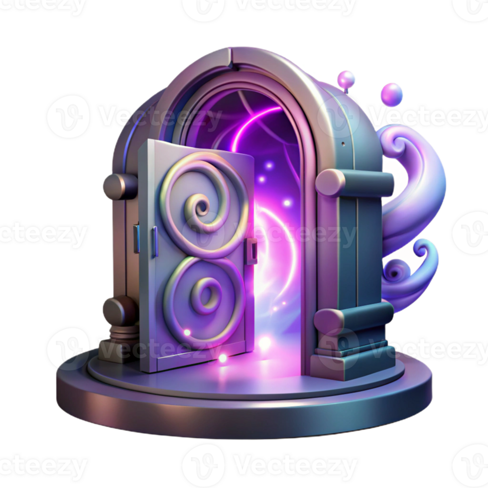 extraordinary contemporary 3D Render Mystic Portal Illustration high resolution png
