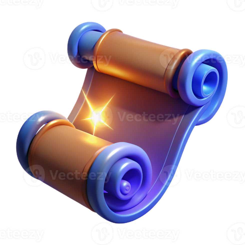 impressive modern 3D Render Magical Scroll Illustration professional png