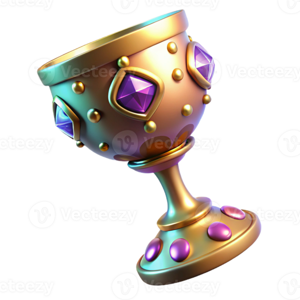 extraordinary modern Ornate Jewel-Encrusted Goblet 3D Render exclusive png