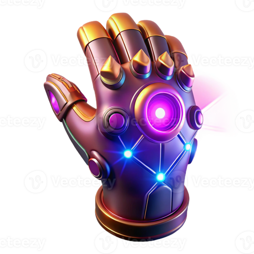 serene contemporary Futuristic 3D Power Glove Illustration genuine png
