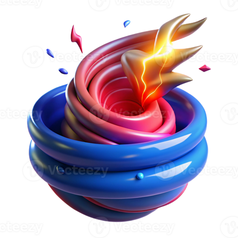 wonderful creative Abstract 3D Render of Swirling Colors high resolution png