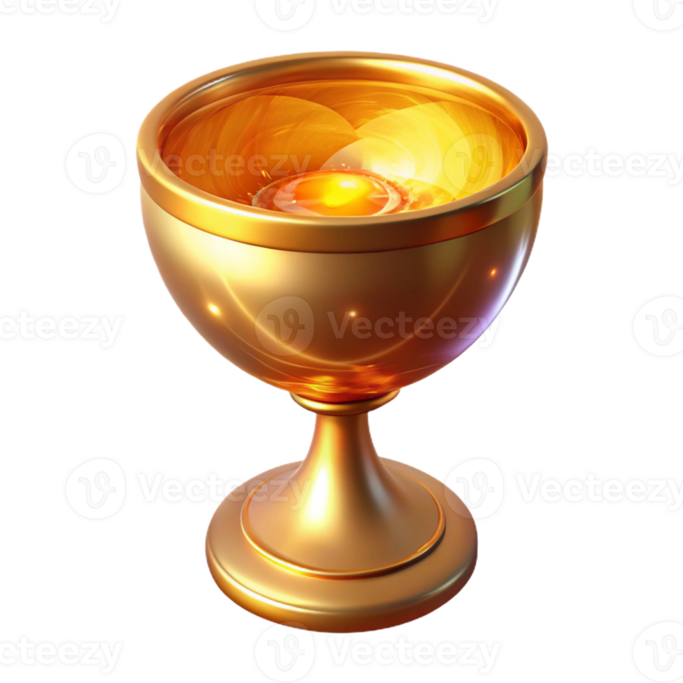 serene classic Golden Chalice 3D Render 4K png