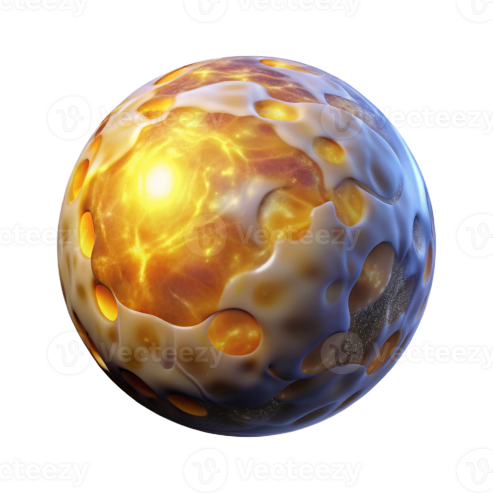 wonderful traditional 3D Render Abstract Sphere, Golden Galaxy exclusive png