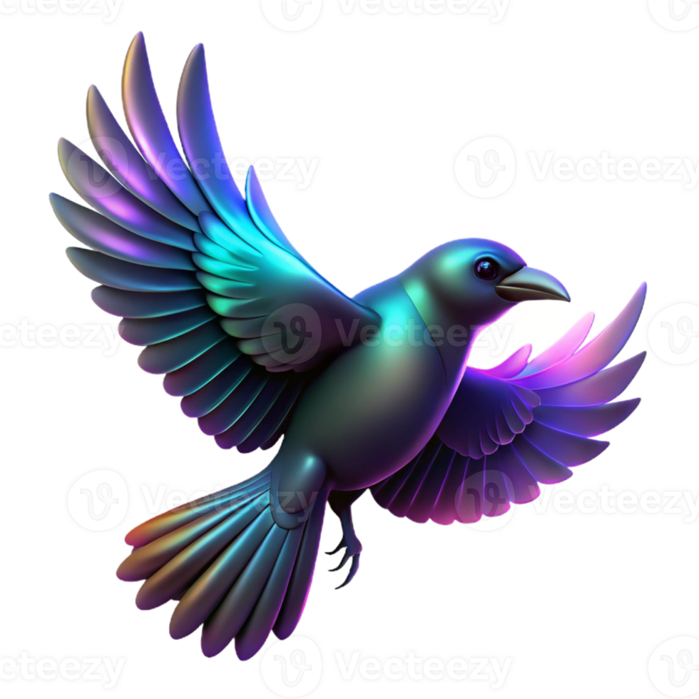 magnificent contemporary Vibrant 3D Bird Illustration high resolution png