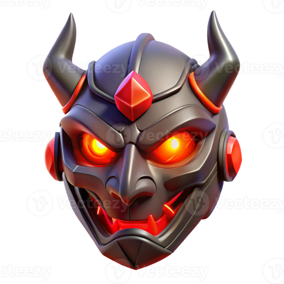 stunning vintage Oni Mask 3D Render detailed png