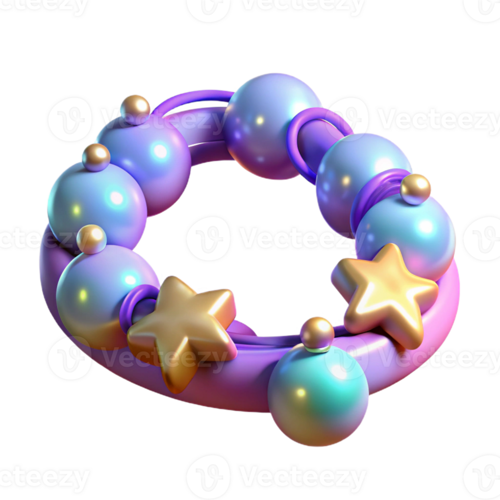 beautiful abstract 3D Render of a Colorful Orb with Stars professional png