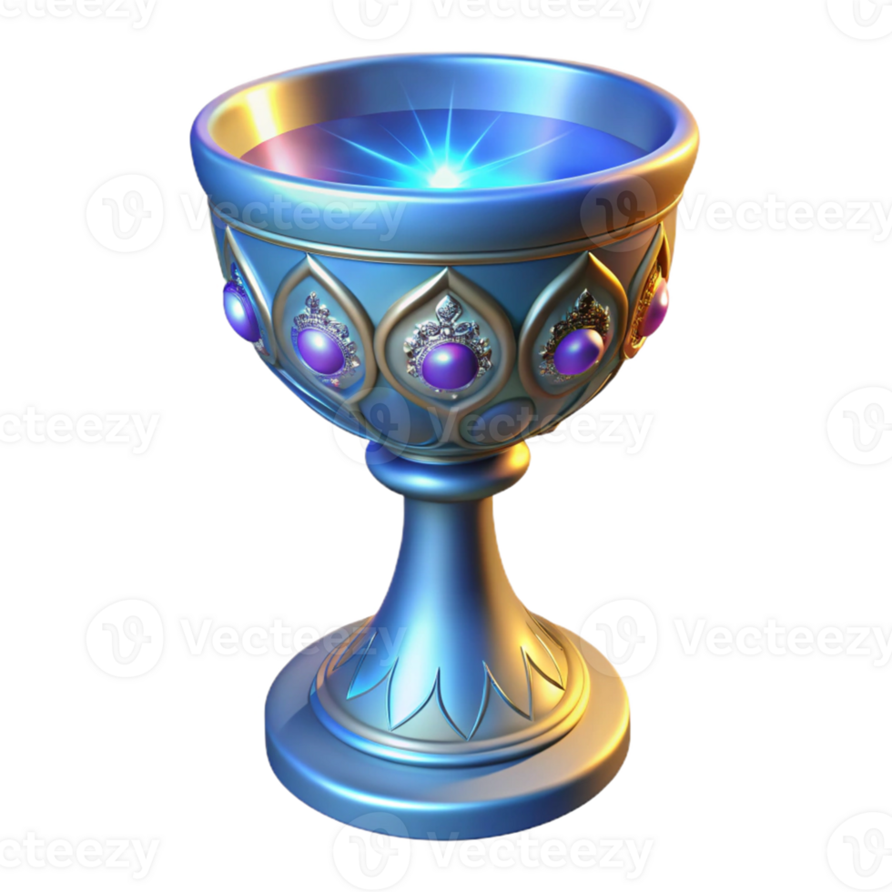 extraordinary vintage Glowing Chalice 3D Render high quality png