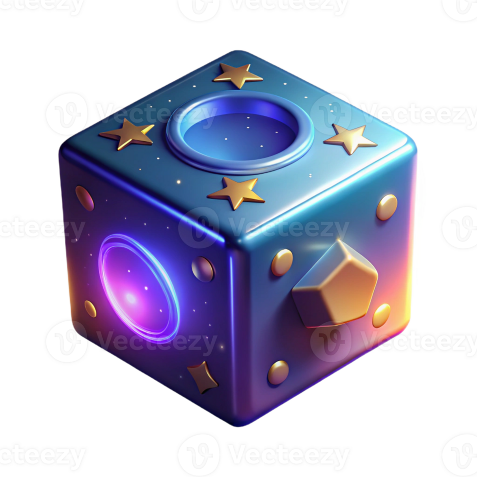 magnificent rustic Cosmic Cube 3D Render exclusive png