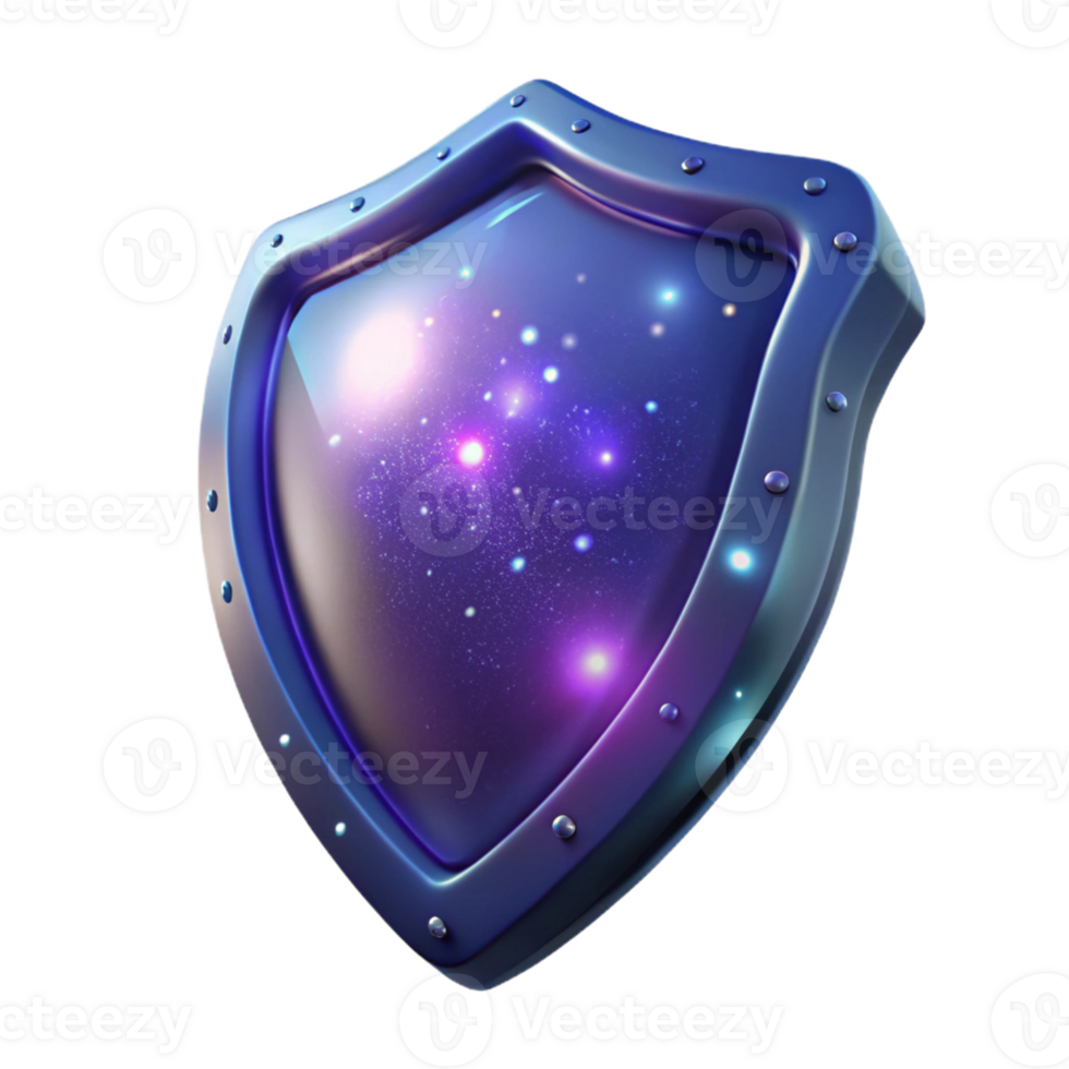serene modern 3D Galactic Shield Illustration original png
