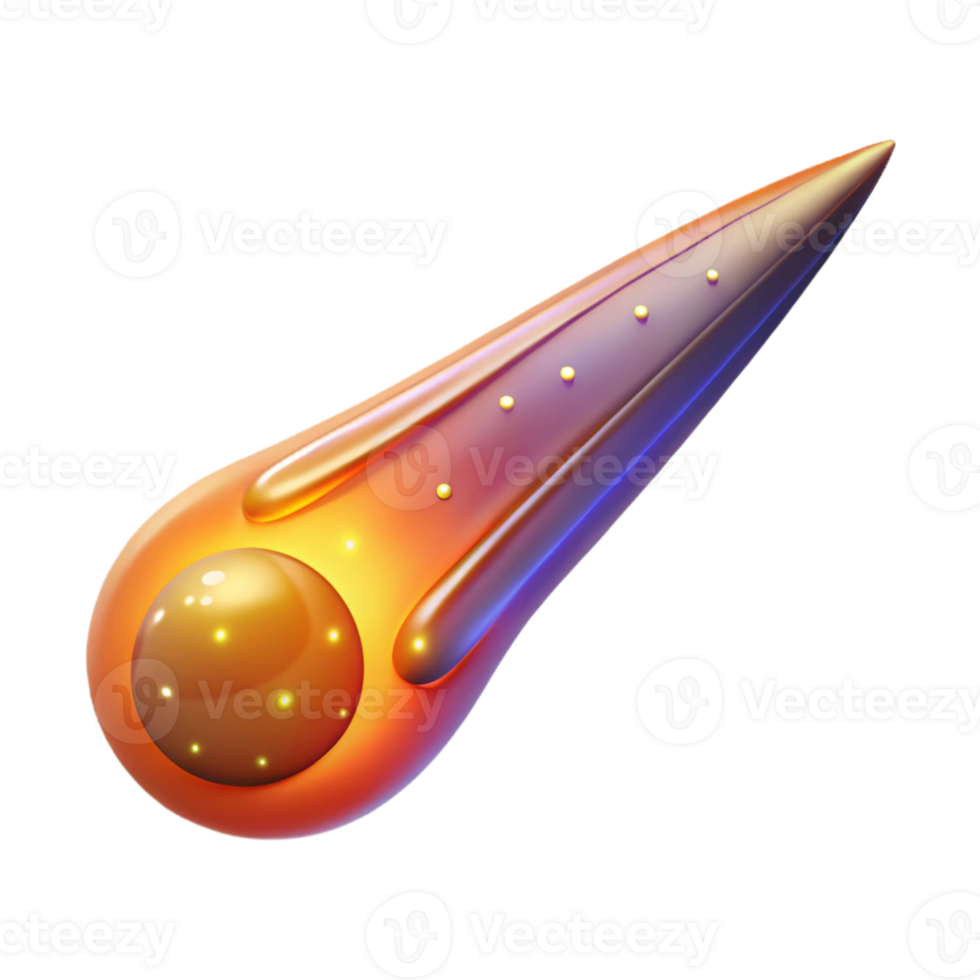 stunning abstract 3D Render of a Comet high quality png