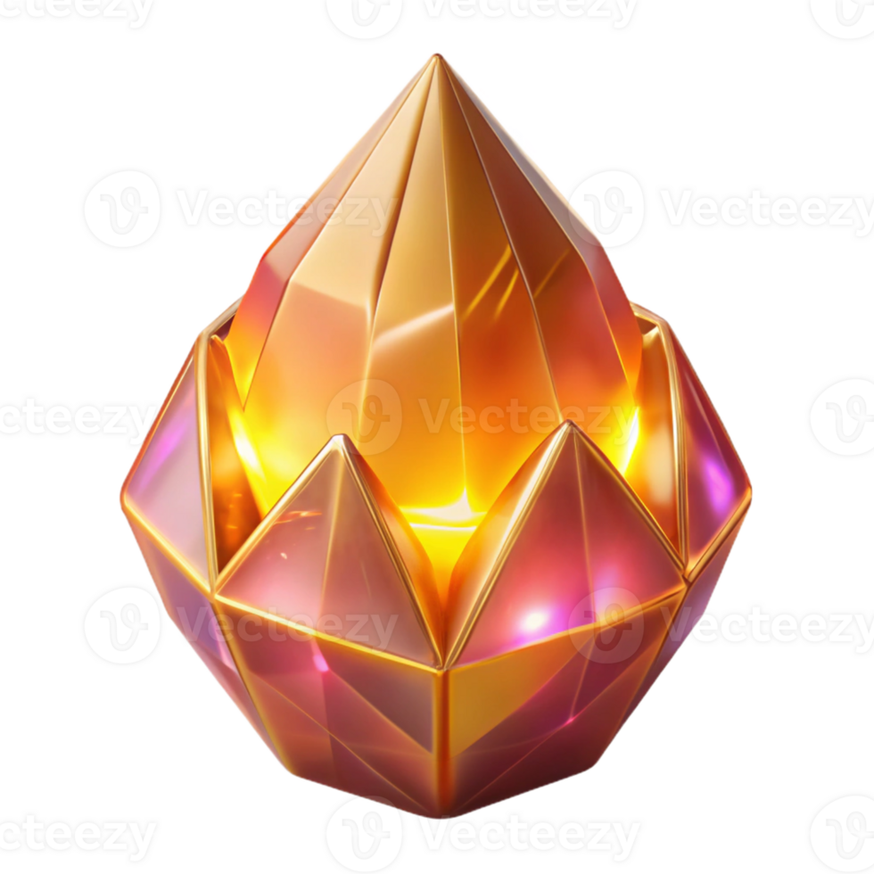 magnificent classic Glowing Gem 3D Render professional png