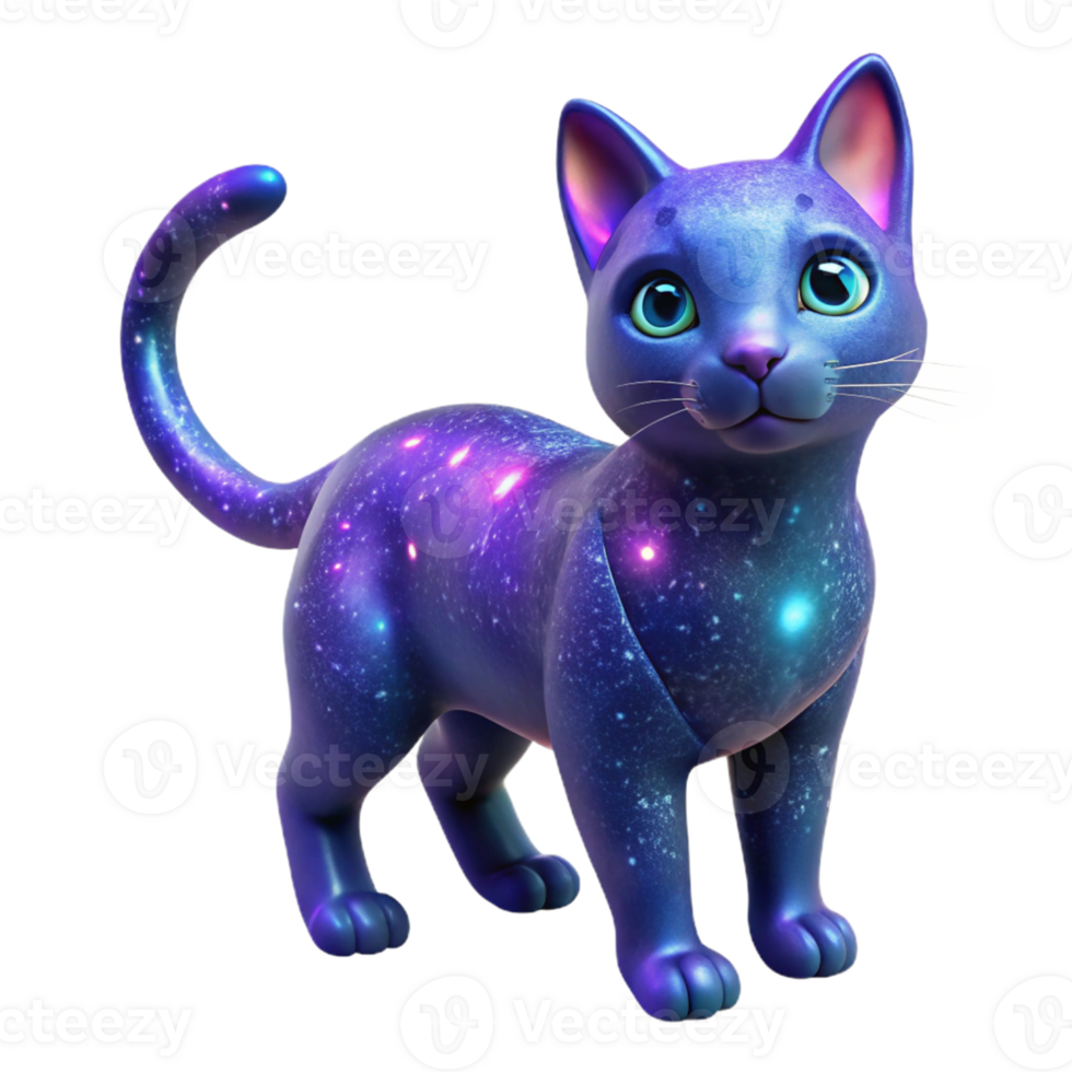 wonderful abstract Cosmic Cat A 3D Galaxy Kitten Illustration authentic png
