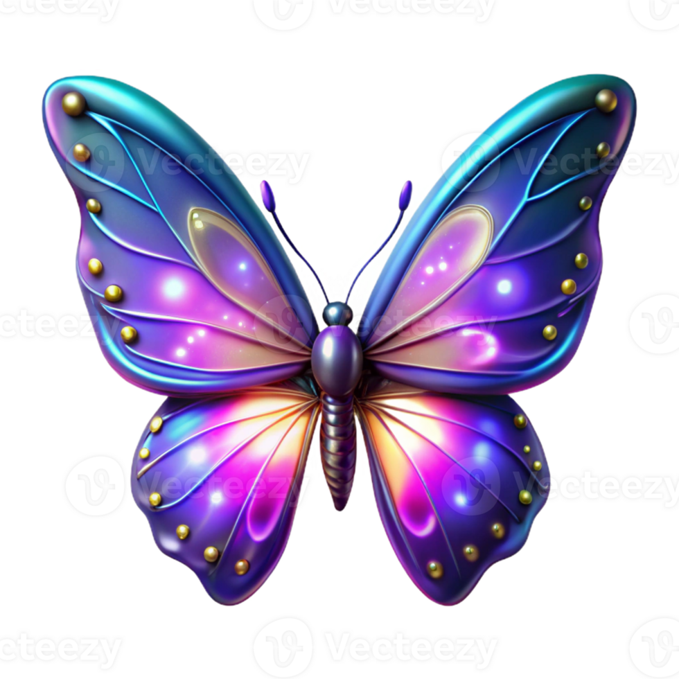 impressive rustic Luminous Butterfly 3D Illustration high resolution png