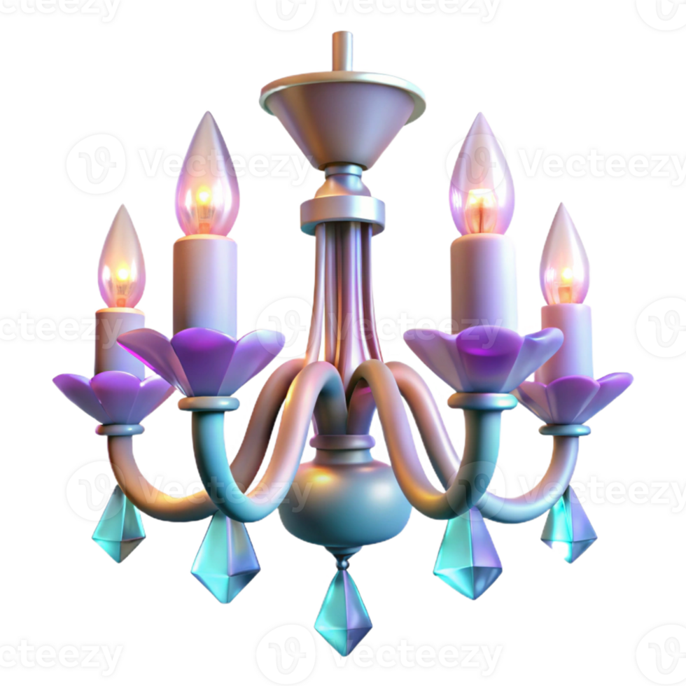 elegant minimalist Elegant 3D Chandelier Illustration 4K png