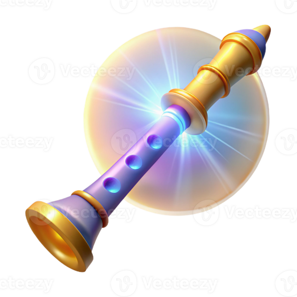 wonderful creative Magical Flute 3D Illustration genuine png