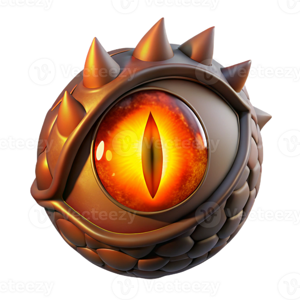 elegant abstract Fiery Dragon Eye 3D Render high resolution png
