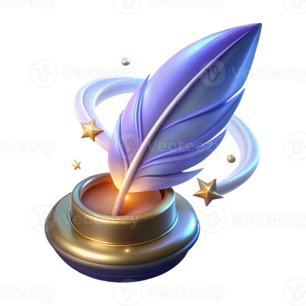 dramatic classic Cosmic Quill 3D Render authentic png
