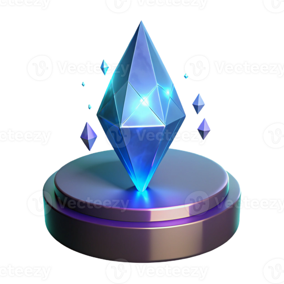 stunning contemporary Glowing Crystal 3D Render high resolution png