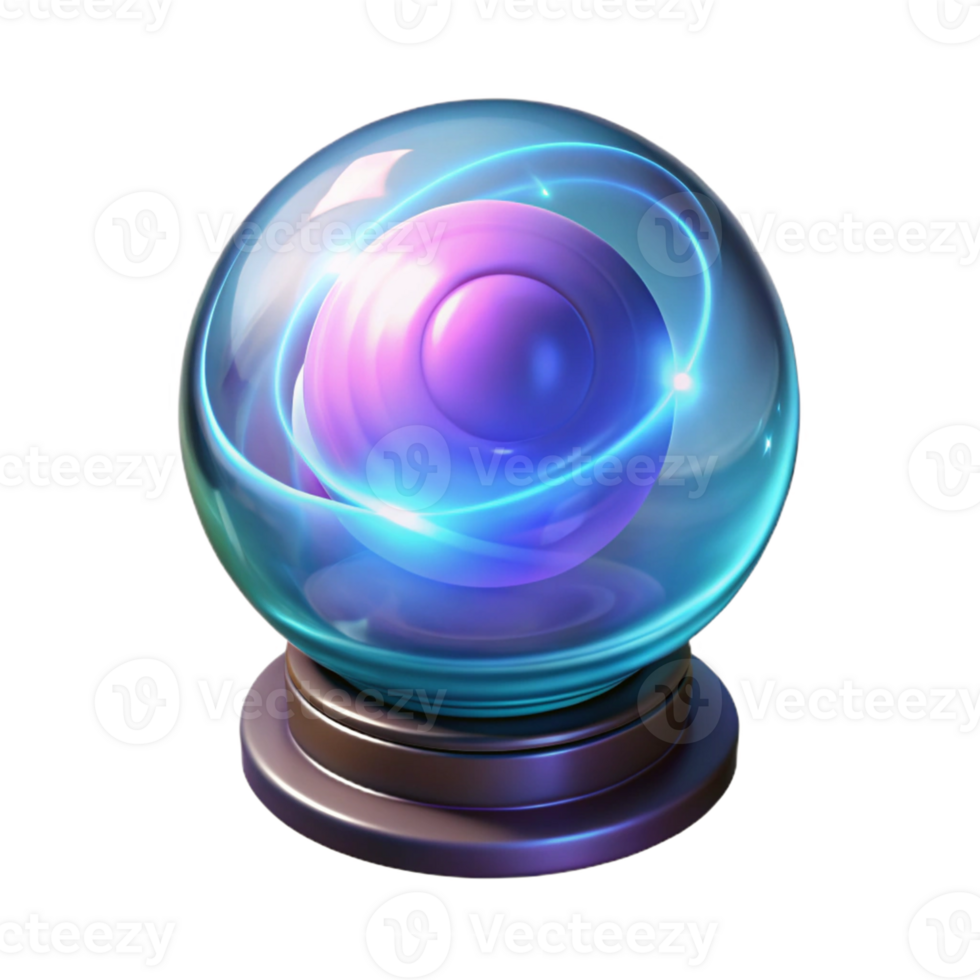 impressive artistic 3D Render Glowing Orb in Glass Sphere high resolution png