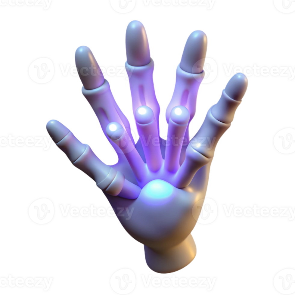 elegant creative Glowing 3D Hand Illustration detailed png