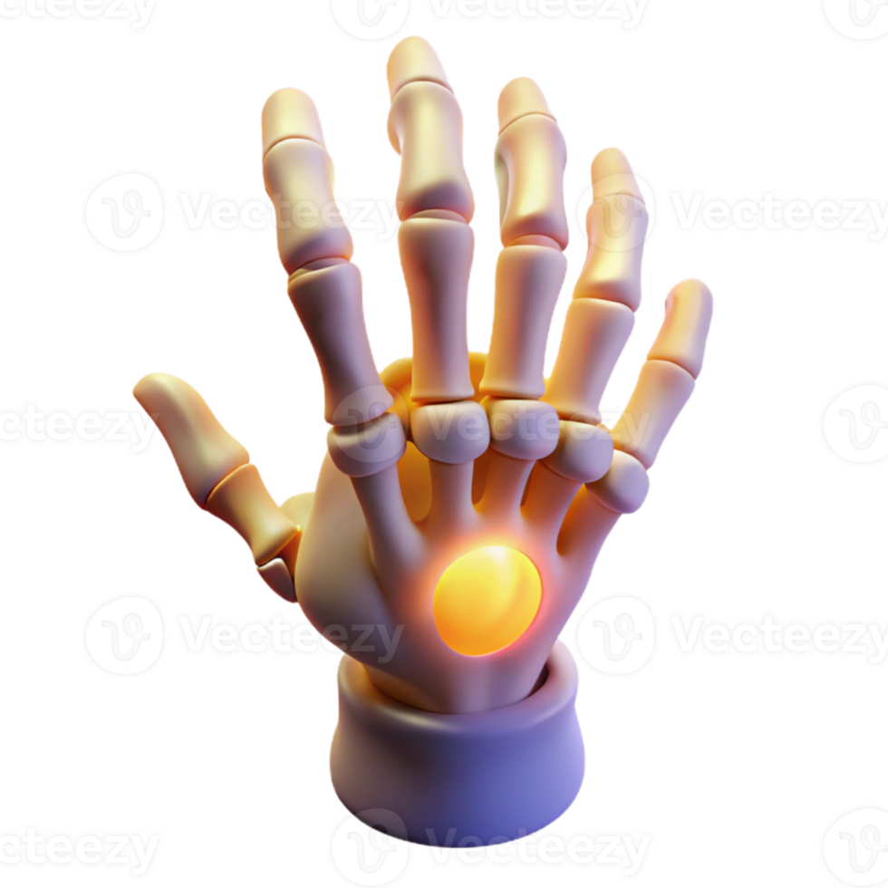 extraordinary artistic 3D Render of Glowing Hand authentic png