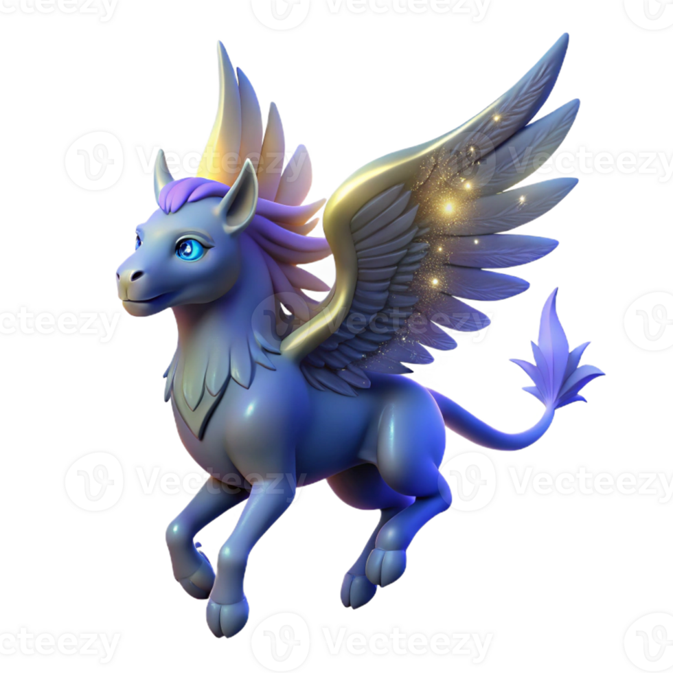 extraordinary rustic 3D Render of a Magical Pegasus exclusive png