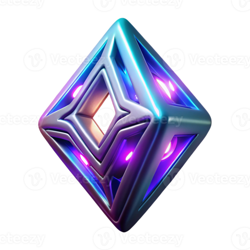 magnificent classic Neon Glowing 3D Cube Abstract Background detailed png