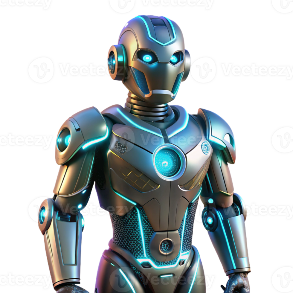 beautiful creative Futuristic Robot 3D Render authentic png