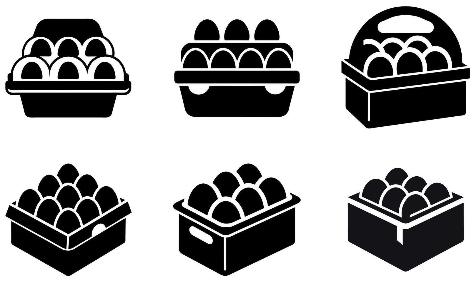 eggs in various containers vector
