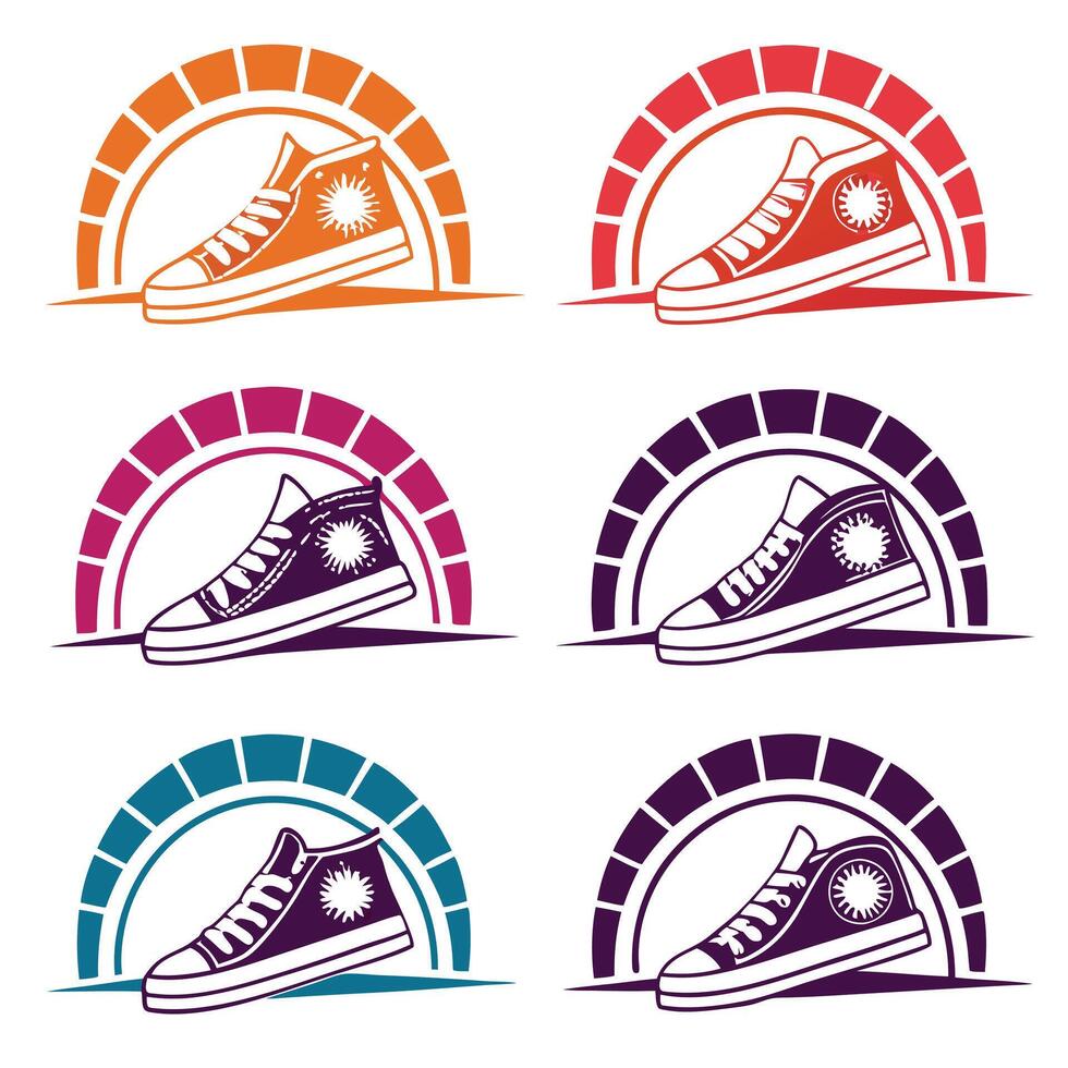 Retro Sunset Graphic Elements vector
