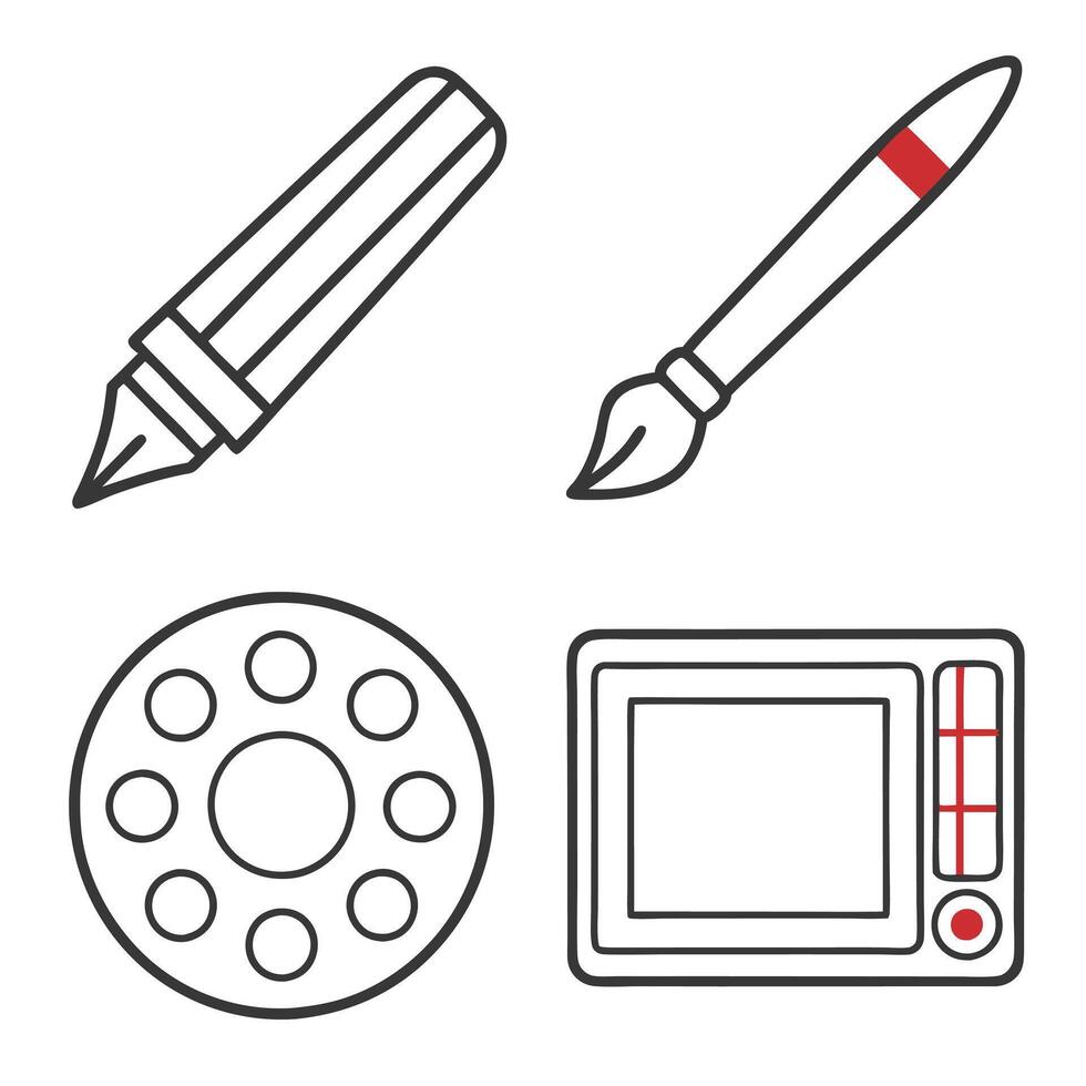 Fine Arts and Graphic Design Symbols vector