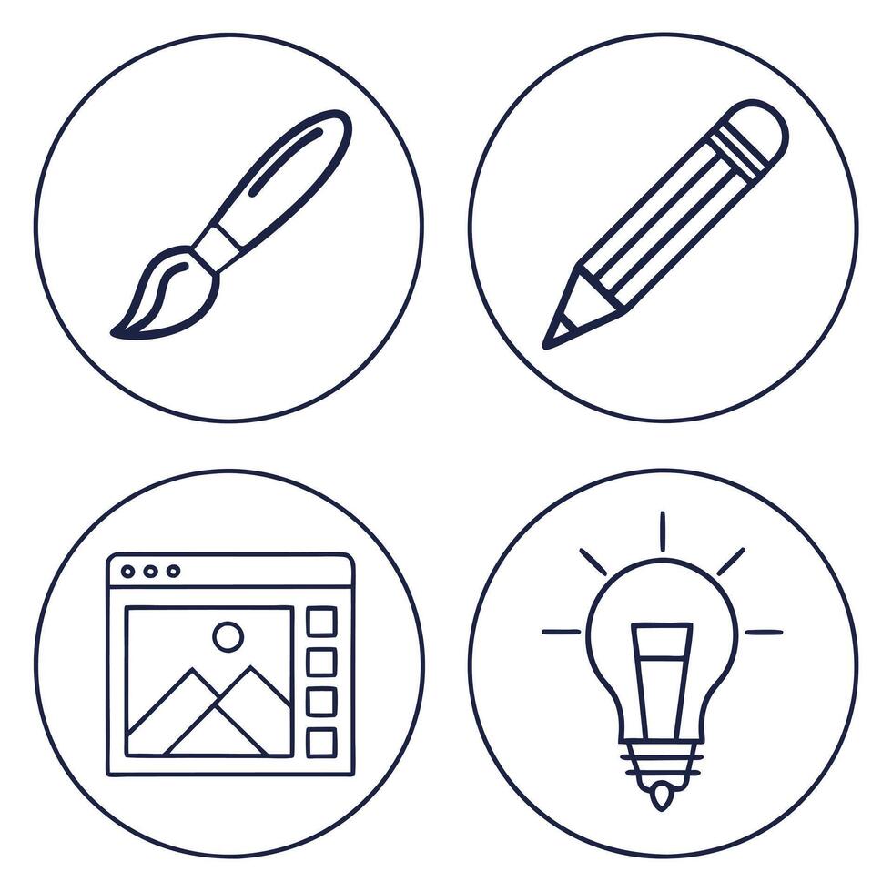 Flat Art and Design Icons Collection vector
