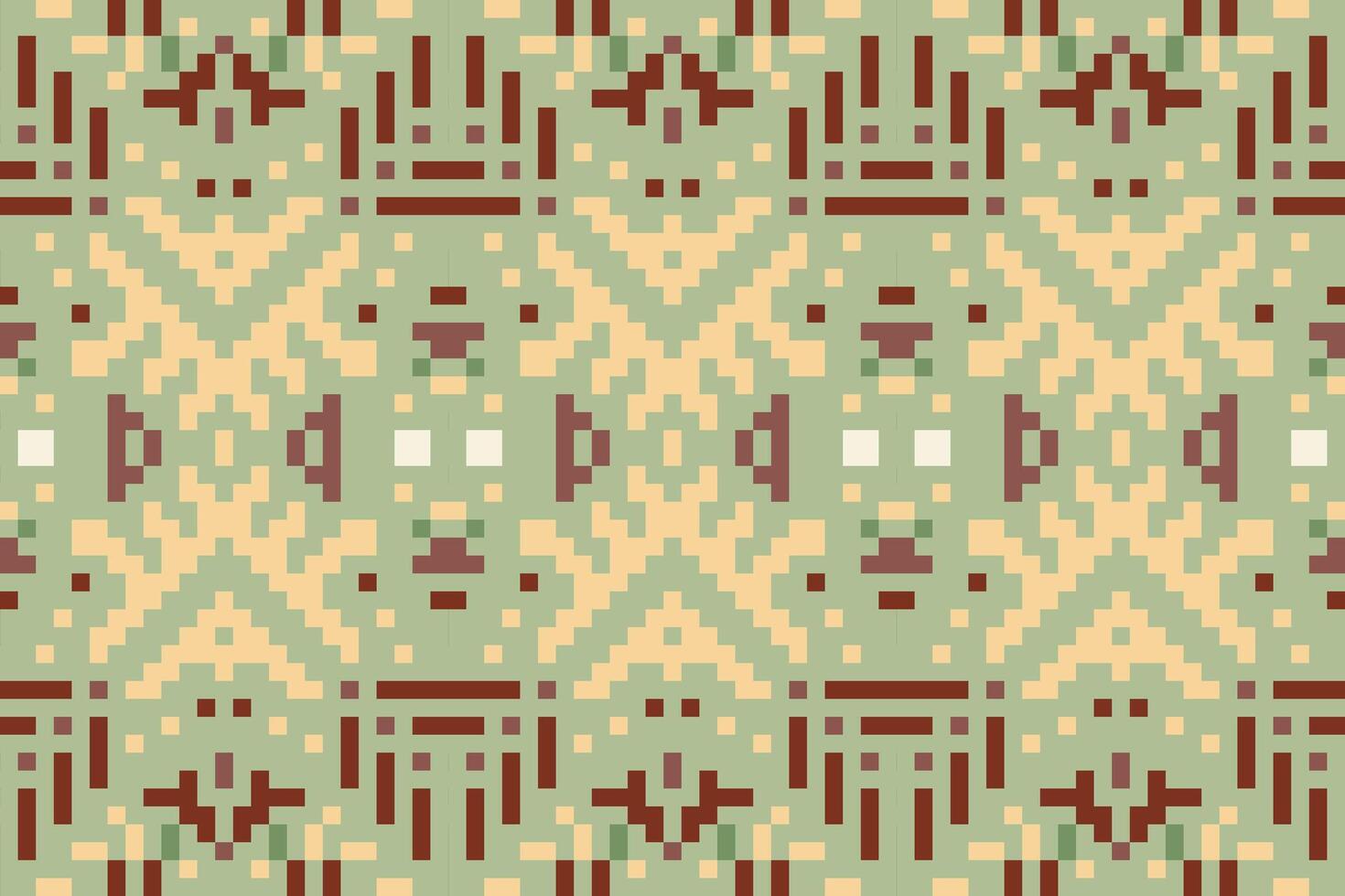 Diamond Shapes Ethnic Tribal Patternfolk Embroidery, Aztec Geometric Ornament Print. Design for Carpet, Wallpaper, Clothing, Wrapping, Fabric vector