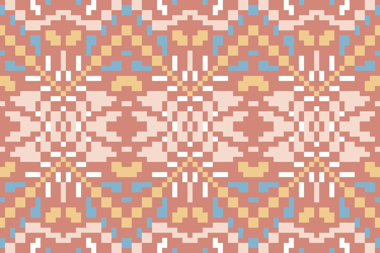 Knit Simple Arabic Geometric Patternfolk Embroidery, Aztec Geometric Ornament Print. Design for Carpet, Wallpaper, Clothing, Wrapping, Fabric vector