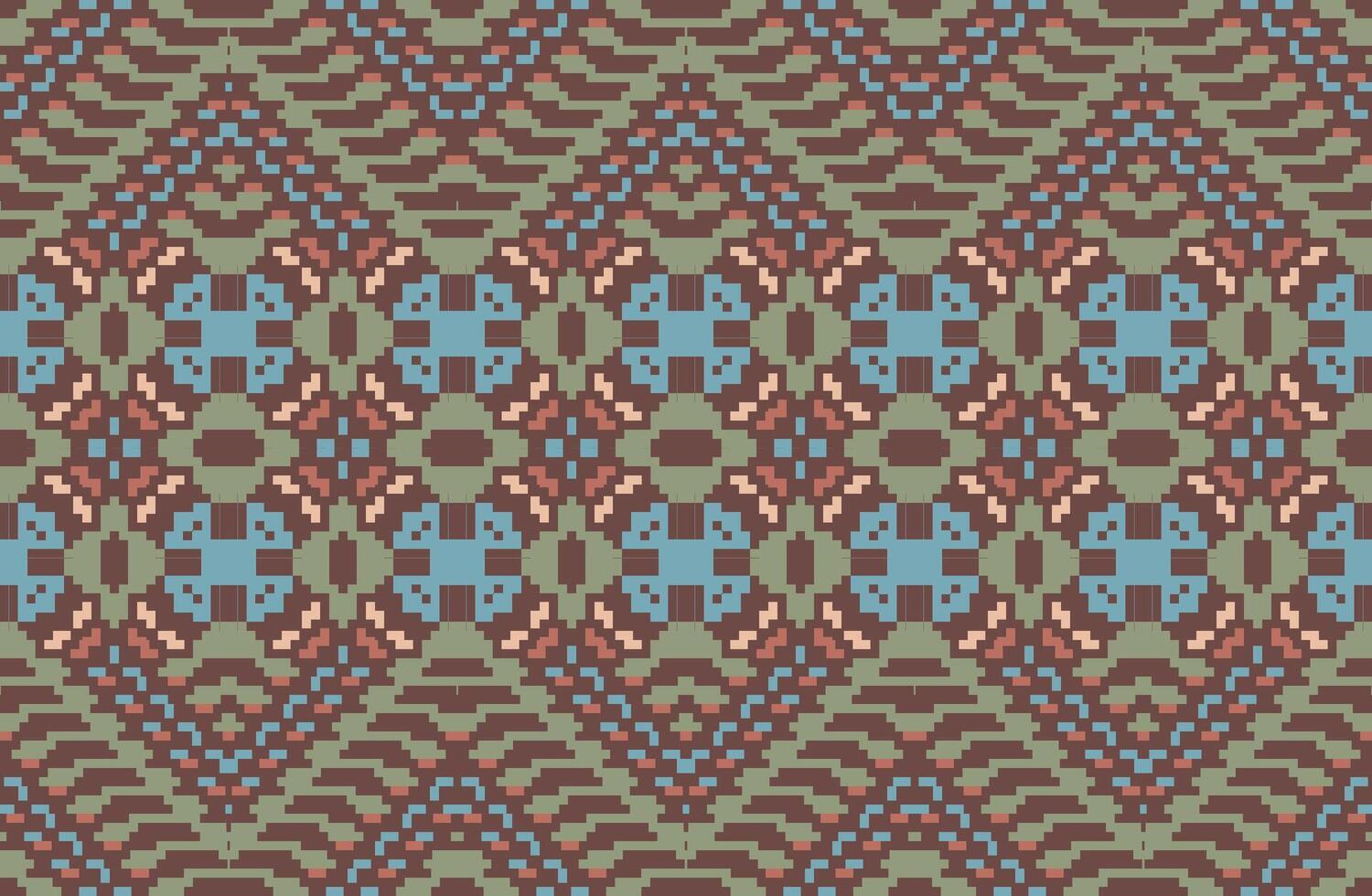Boho Ethnic Motifs Patternfolk Embroidery, Aztec Geometric Ornament Print. Design for Carpet, Wallpaper, Clothing, Wrapping, Fabric vector