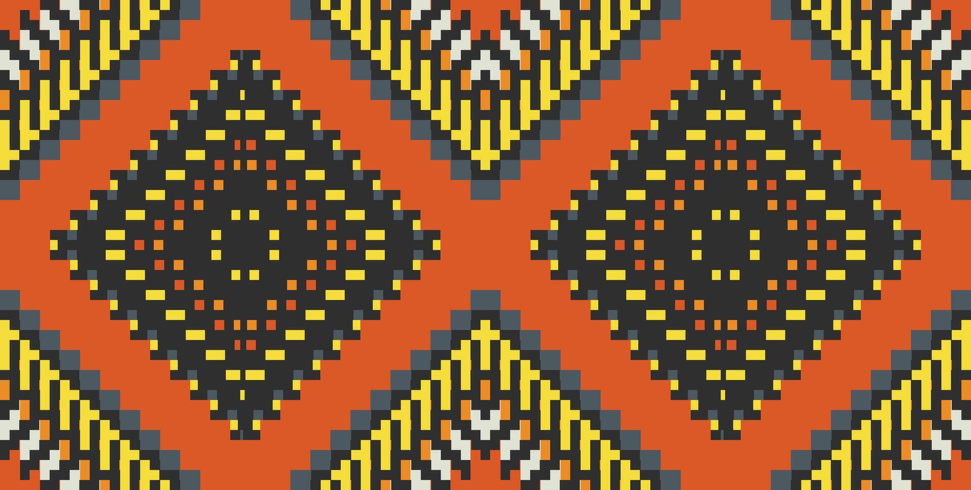 Arabic Uzbek Ikat Patternfolk Embroidery, Aztec Geometric Ornament Print. Design for Carpet, Wallpaper, Clothing, Wrapping, Fabric vector