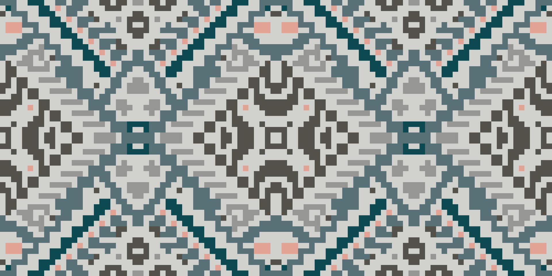 Repeating Pattern Ethnic Design Pattern Easyfolk Embroidery, Aztec Geometric Ornament Print. Design for Carpet, Wallpaper, Clothing, Wrapping, Fabric vector