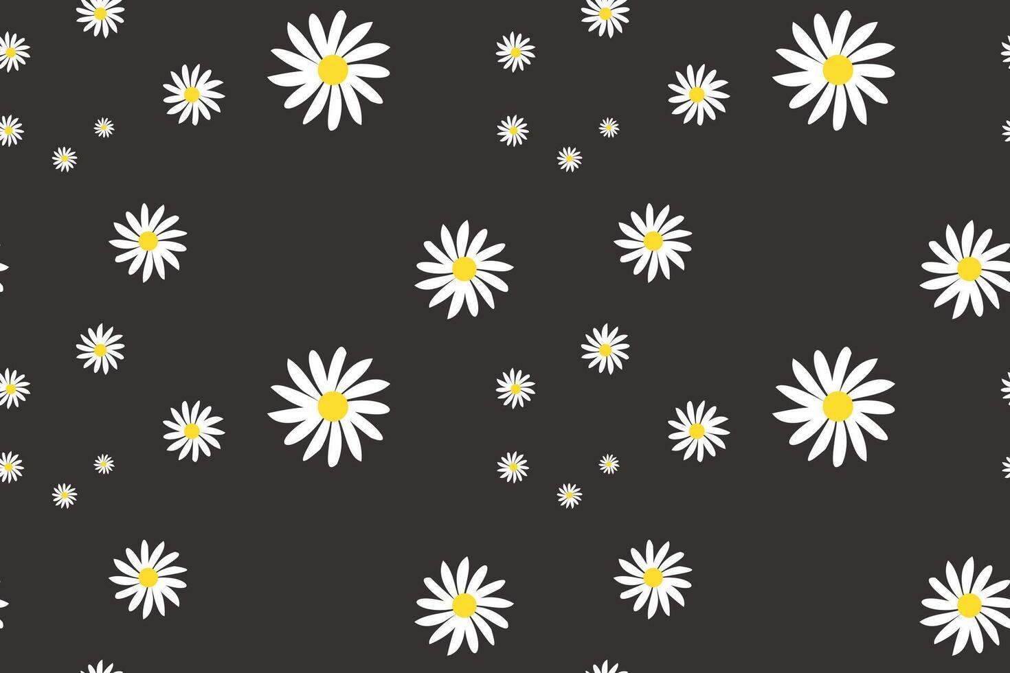 Daisy Pattern Printable. Modern Seamless Pattern With Daisy Flower on Color Backgrounds . Cute Floral Print. vector