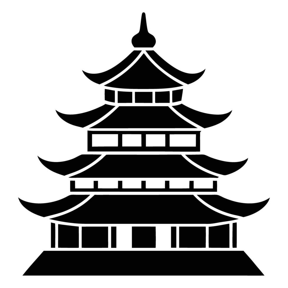 Chinese pagoda icon vector