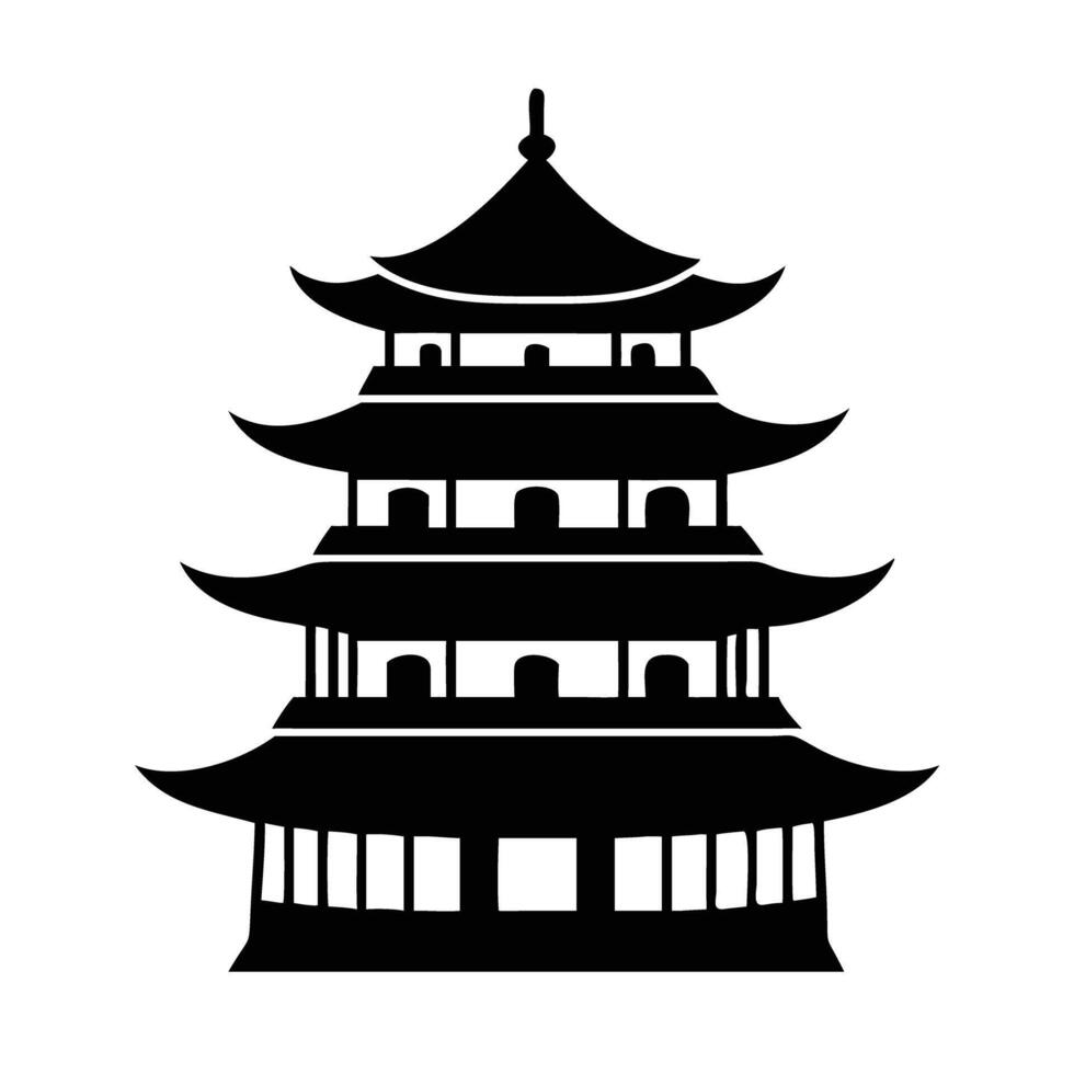 Chinese pagoda icon vector