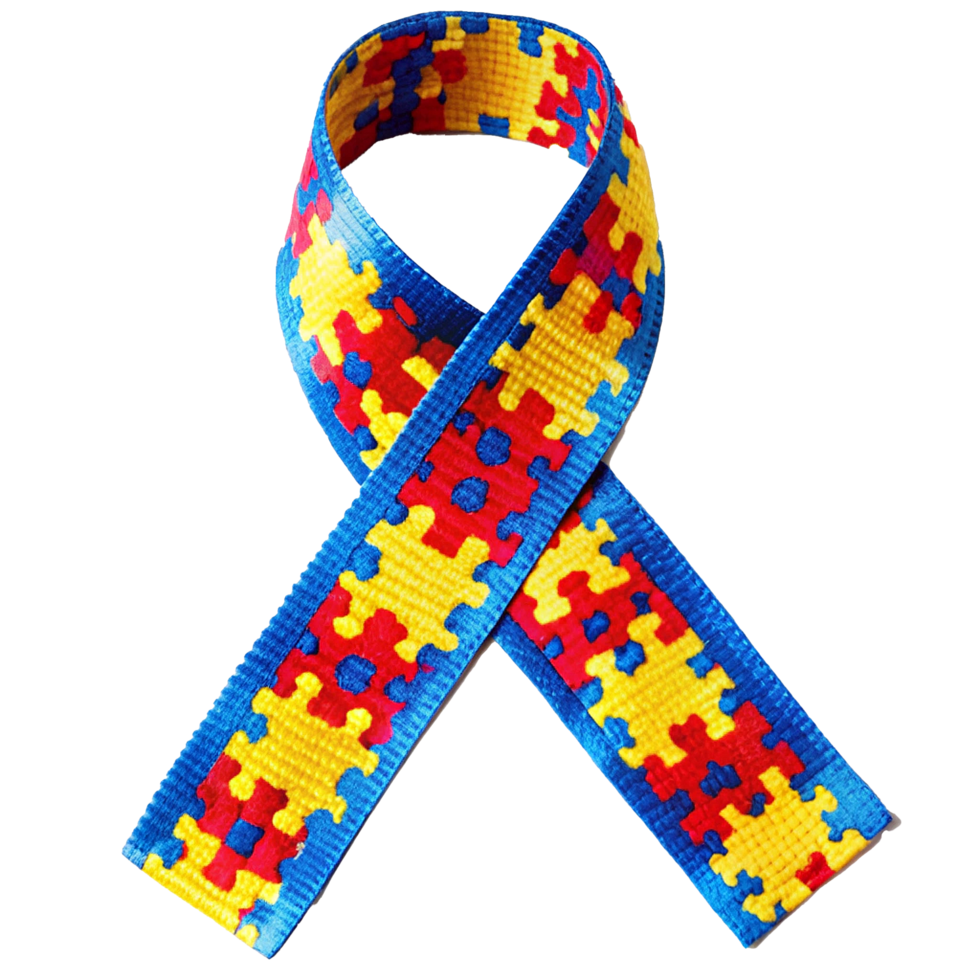 Awareness Ribbon for Autism Spectrum Disorder Puzzle Pieces Design png